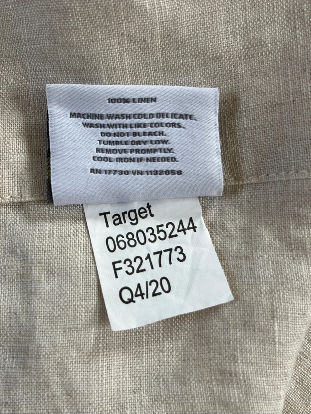 Threshold ALL LINEN Light Filtering Curtain Panel Natural Beige Flax 84